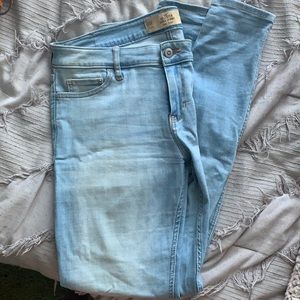 Super skinny low rise light wash jeans